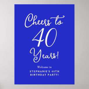 Affiche Royal Blue encourage à 40 ans Anniversaire Bienven