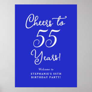 Affiche Royal Blue encourage à 55 ans Anniversaire Bienven