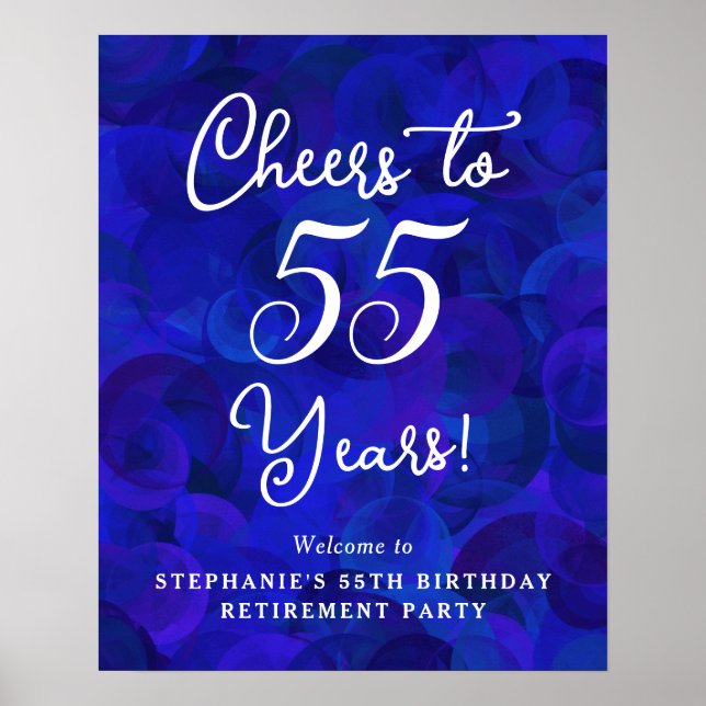 Affiche Royal Blue encourage à 55 ans Anniversaire retrait (Devant)