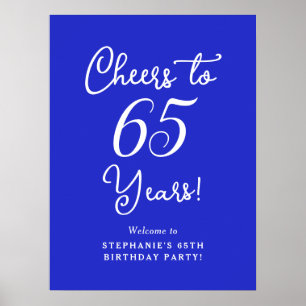 Affiche Royal Blue encourage à 65 ans 65e anniversaire