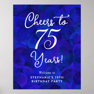 Affiche Royal Blue encourage à 75 ans fête d'anniversaire