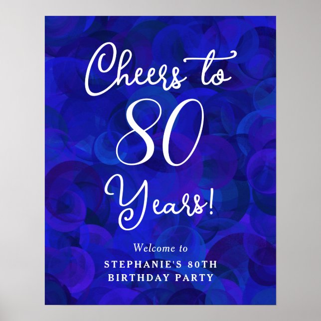 Affiche Royal Blue encourage à 80 ans 80e anniversaire (Devant)