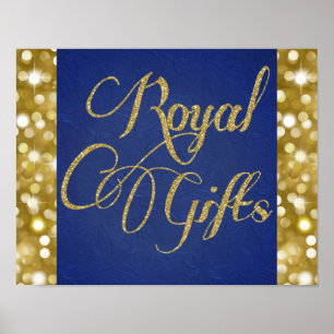 Affiche Royal Gifts Gold Glitter & Royal Blue Event