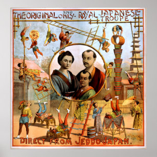 Affiche Royal Japanese Troupe 1892 Circus Vintage