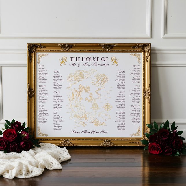 Affiche Royal Muse Imaginaire médiéval Vieux Monde Carte M (Royal Muse Medieval Fantasy Old World Map Wedding Poster)