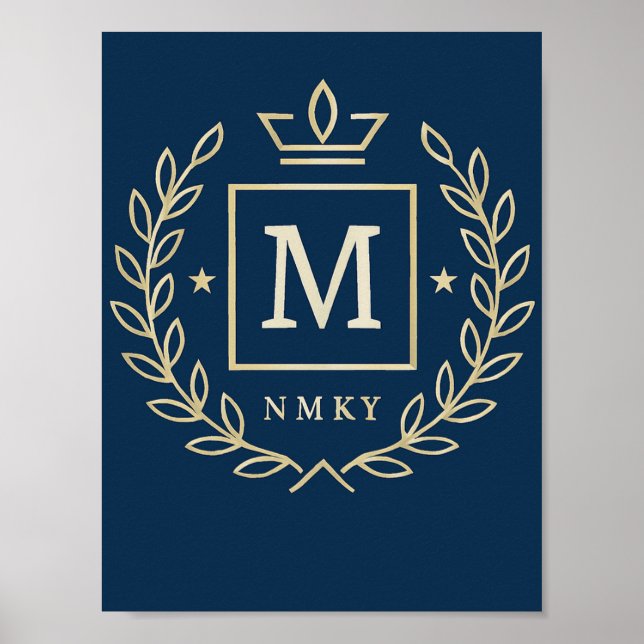 Affiche "Royal NMKY Emblem – Monogram M Crest Design" (Devant)