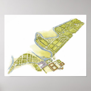 Affiche Royal Palace et jardins. Aranjuez Espagne