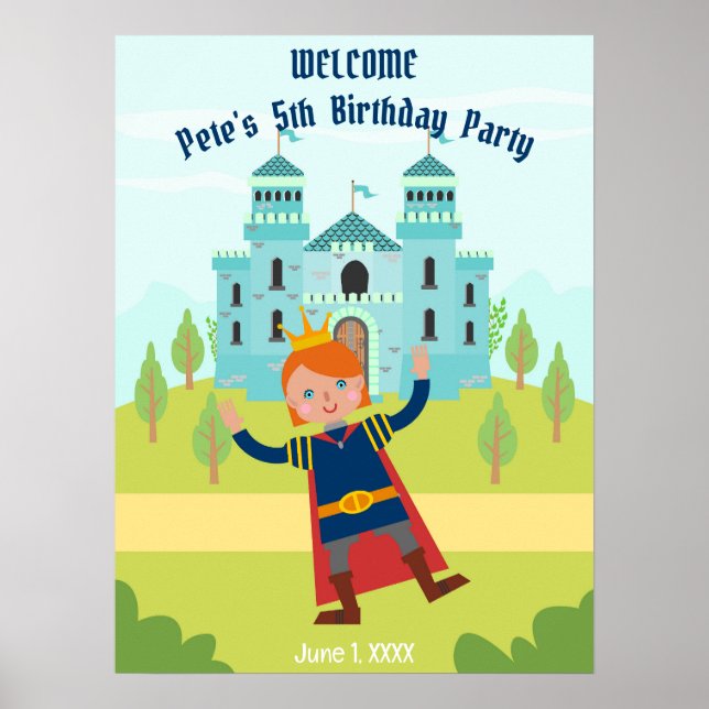 Affiche Royal Prince Boy fête d'anniversaire (Devant)