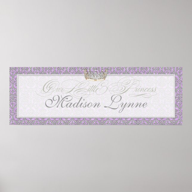 Affiche Royal Princess Crown Baby Girl Nom de la chambre P (Devant)