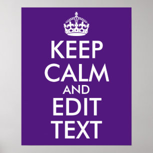Affiche Royal Purple Conserver le calme et modifier le tex