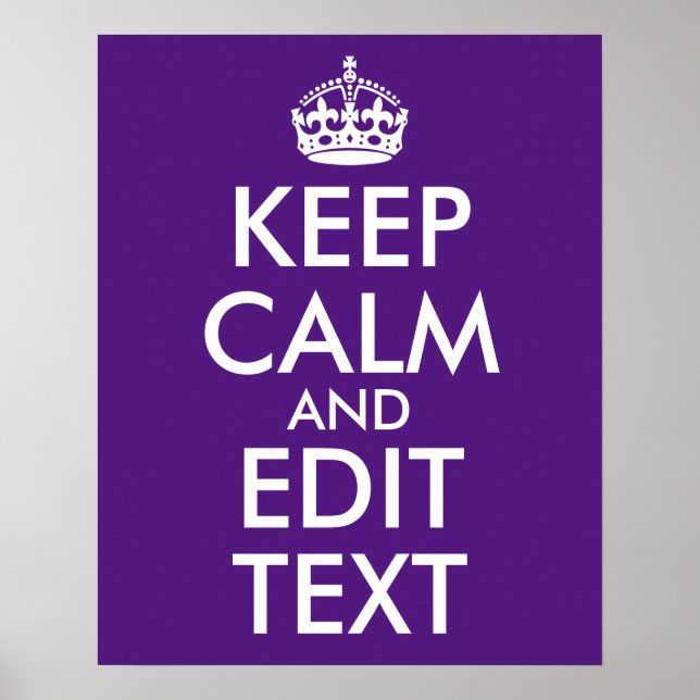 Affiche Royal Purple Conserver le calme et modifier le tex (Devant)