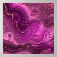 Royal Purple Et Gold Agate Abstrait