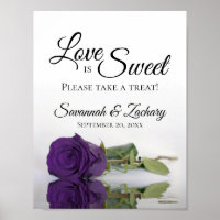 Royal Purple Rose Love is Sweet Mariage Treat