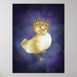 Affiche Royal Quackery : Canard jaune avec Couronne or
