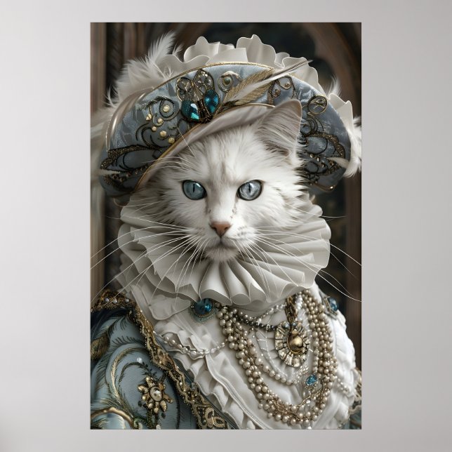 Affiche Royal Ragdoll Cat Portrait, Renaissance Pet Art (Devant)