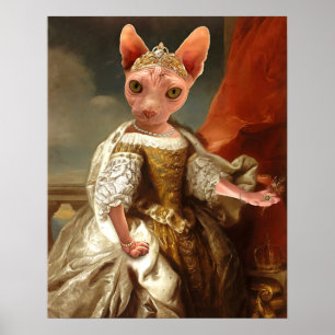 Affiche Royal Sphynx Chat Queen Portrait