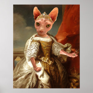 Affiche Royal Sphynx Chat Queen Portrait