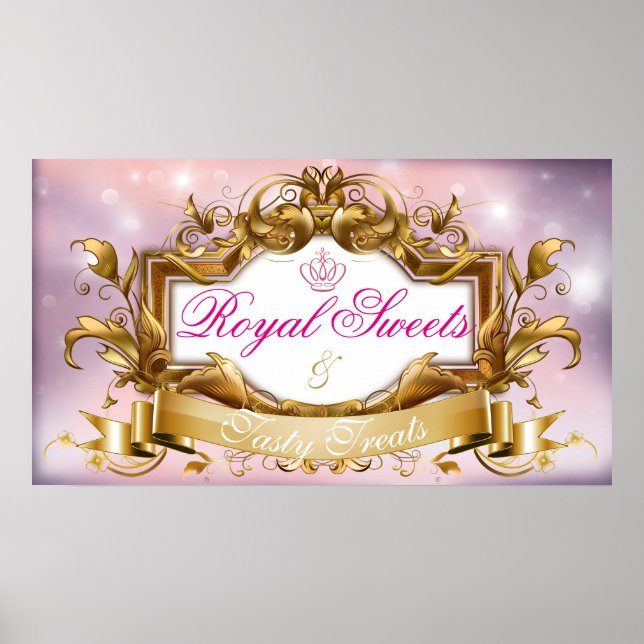 Affiche Royal Sweets|Rose & Or Elegant (Devant)
