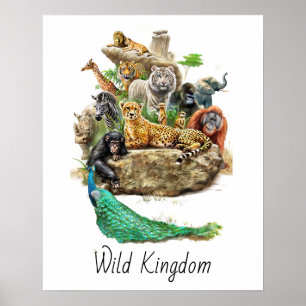 Affiche Royaume d'animaux sauvages personnalisable