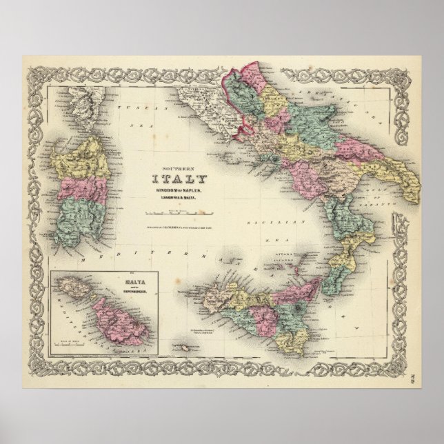 Affiche Royaume d'Italie du Sud de Naples (Devant)