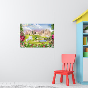 Affiche Royaume Magique de la Licorne – Paysage de Château