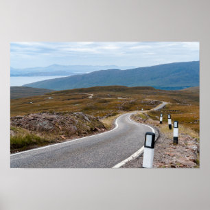 Affiche Royaume-Uni, Écosse - Route à voie unique