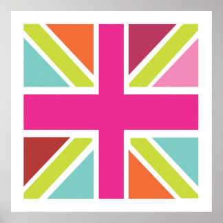 Affiche Royaume-Uni multicolor flag print