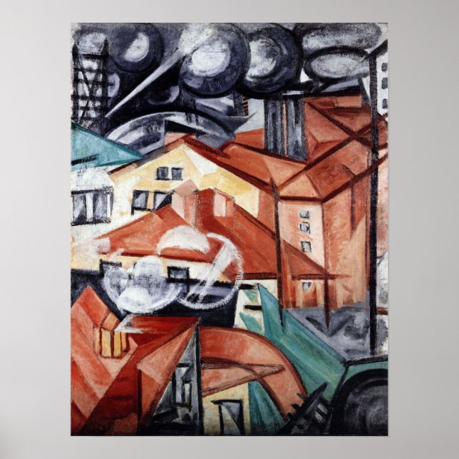 Affiche Rozanova - Cityscape 1912 (Devant)