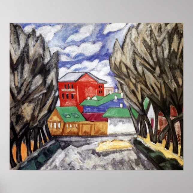 Affiche Rozanova - Maison Rouge 1910 (Devant)