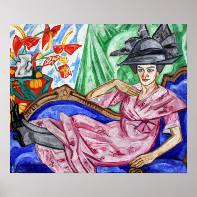 Affiche Rozanova - Portrait De Soeur Anna 1912 (Devant)