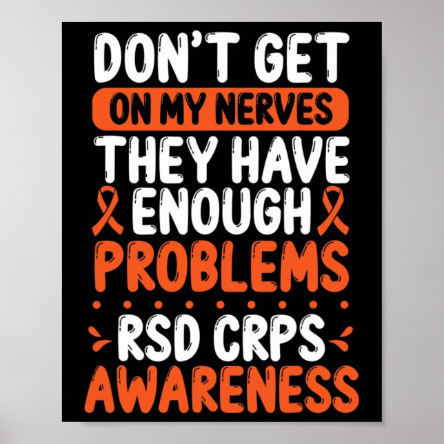 Affiche RSD CRPS Warrier Orange Ribbon sur mes Nerves CRPS (Devant)