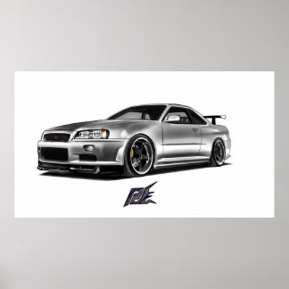 Affiche rtm nissan skyline r34