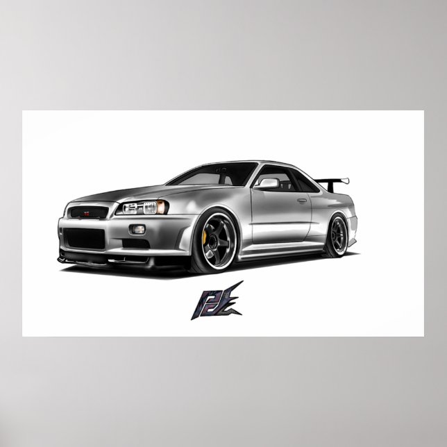 Affiche rtm nissan skyline r34 (Devant)