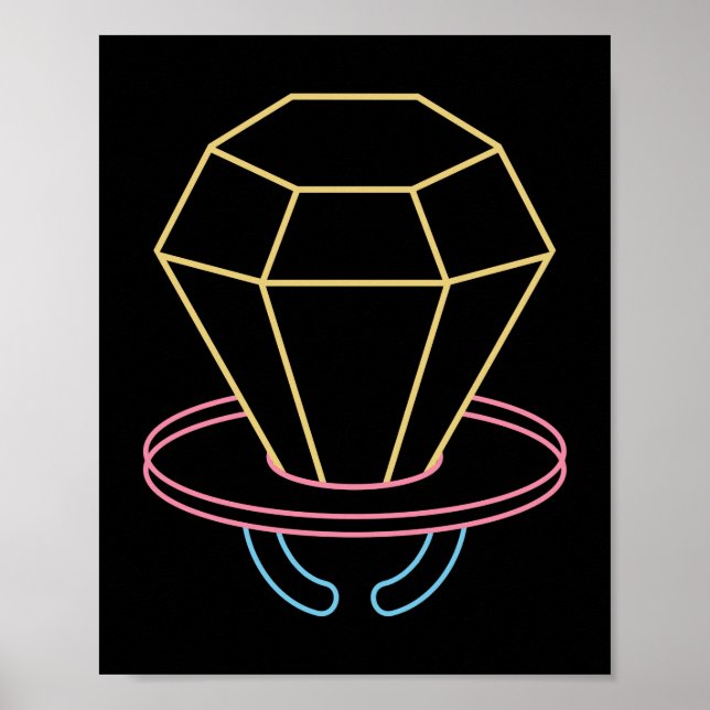 Affiche Rtro 80s 90s Neon Ring Pop Candy (Devant)