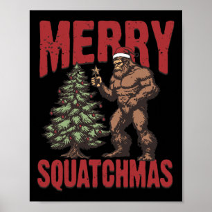 Affiche Rtro Western Merry Squatchmas Funny Bigfoot Père N