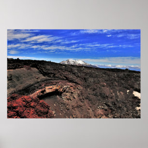 Affiche Ruapehu et le cratère de Ngaurahoe