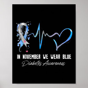 Affiche Ruban Bleu En Novembre Nous Portons Bleu Pour Le D