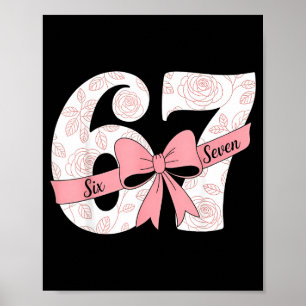 Affiche Ruban Coquette Numéro 67 Mème Nk Floral