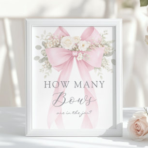 Affiche Ruban Coquette Rose Combien de Rubans Jeu