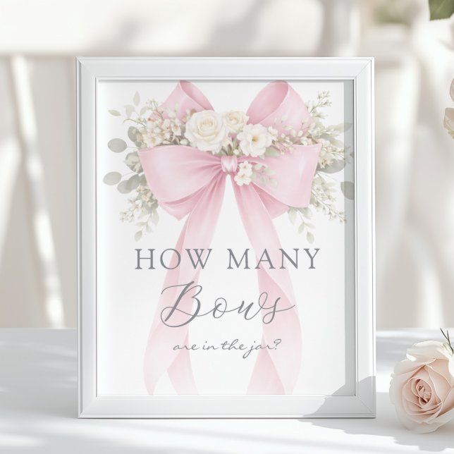 Affiche Ruban Coquette Rose Combien de Rubans Jeu (Créateur téléchargé)