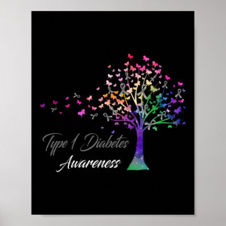 Affiche Ruban d'arbre Type 1 Sensibilisation au diabète