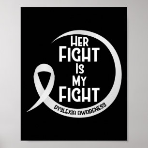 Affiche Ruban d'argent de sensibilisation Son combat est l