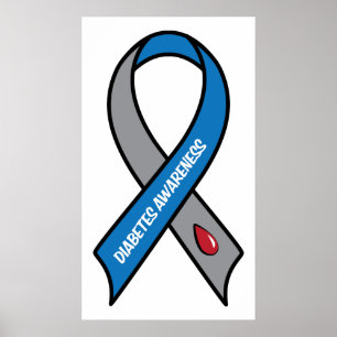 Affiche Ruban de conscience de diabète