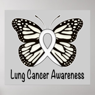 Affiche Ruban de conscience de papillon de cancer de
