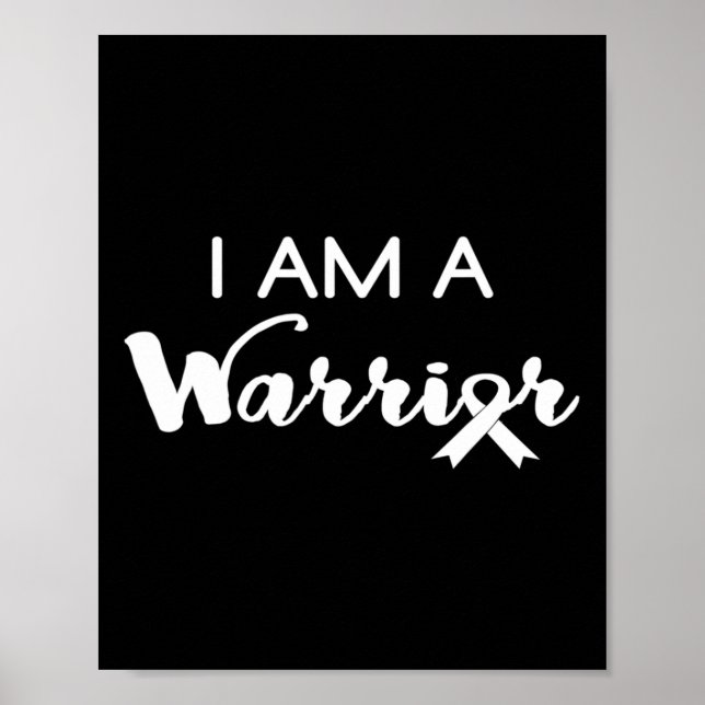 Affiche Ruban de guerrier cool je suis un ruban de cancer  (Devant)