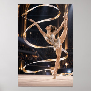 Affiche Ruban de gymnastique rythmique Gymnaste féminine P