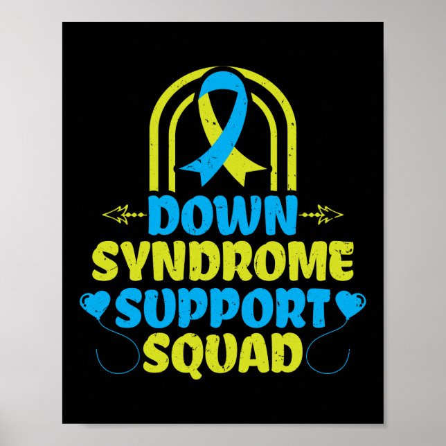 Affiche Ruban de l'équipe de soutien du syndrome de Down T (Devant)