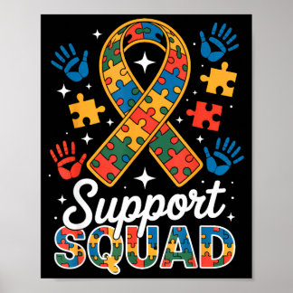 Affiche ruban de puzzle de l'équipe de soutien de l'autism