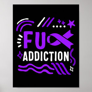 Affiche Ruban de sensibilisation à la dépendance aux drogu