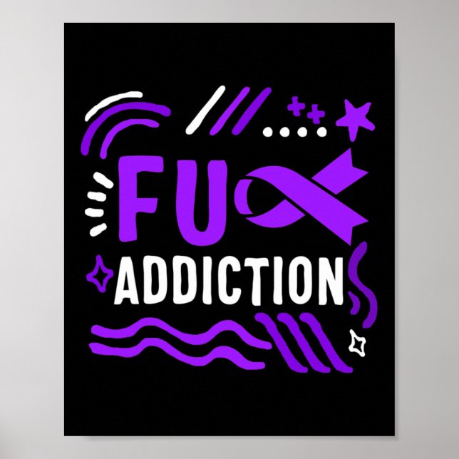 Affiche Ruban de sensibilisation à la dépendance aux drogu (Devant)